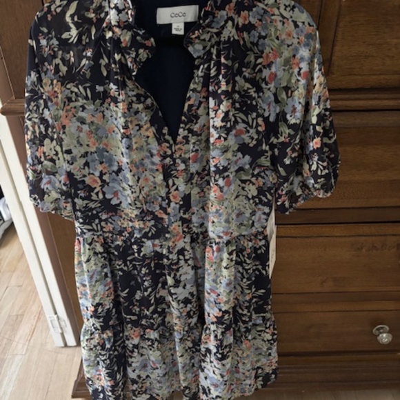 CeCe navy floral dress- NWT, size Medium - Picture 1 of 1